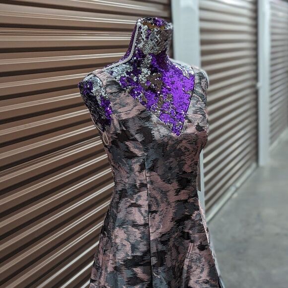 Aidan Mattox NWT Size 0 Pink Printed Sleeveles Full Length Dress Gown Prom - Picture 5 of 11